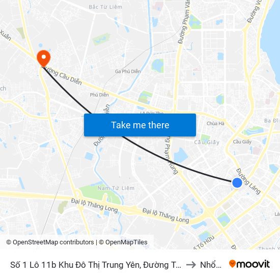 Số 1 Lô 11b Khu Đô Thị Trung Yên, Đường Trung Yên 10 - Trung Hòa to Nhổn City map