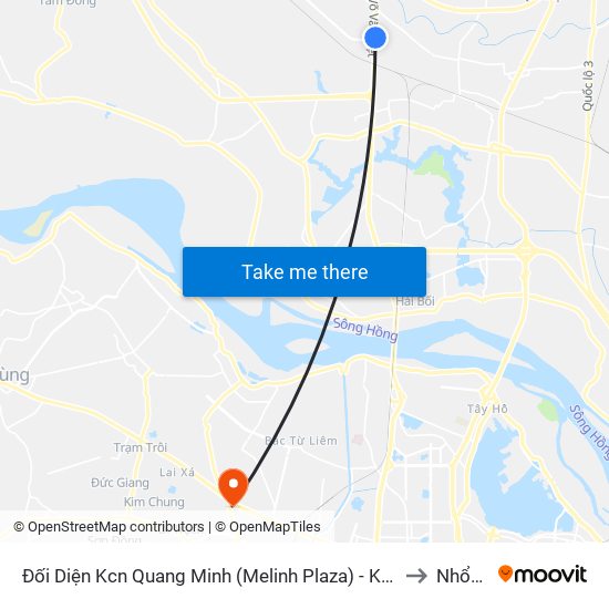 Đối Diện Kcn Quang Minh (Melinh Plaza) - Km 8+100 Cao Tốc Btl-Nb to Nhổn City map