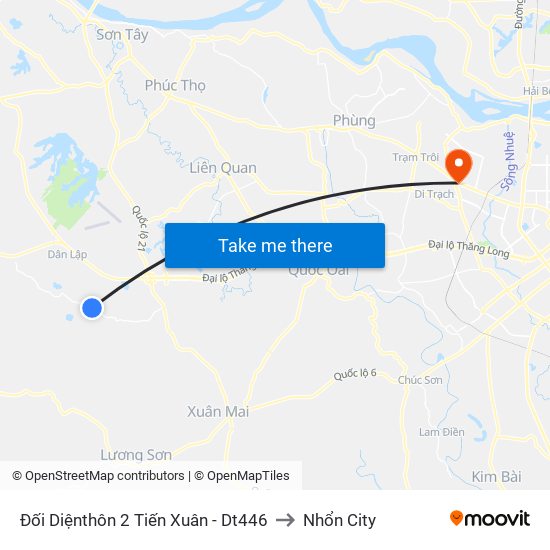 Đối Diệnthôn 2 Tiến Xuân - Dt446 to Nhổn City map