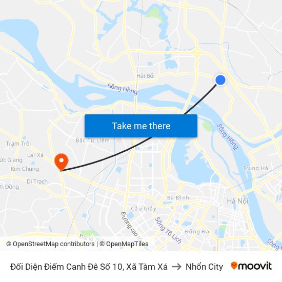 Đối Diện Điếm Canh Đê Số 10, Xã Tàm Xá to Nhổn City map