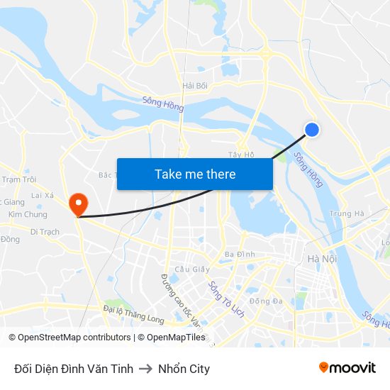 Đối Diện Đình Văn Tinh to Nhổn City map