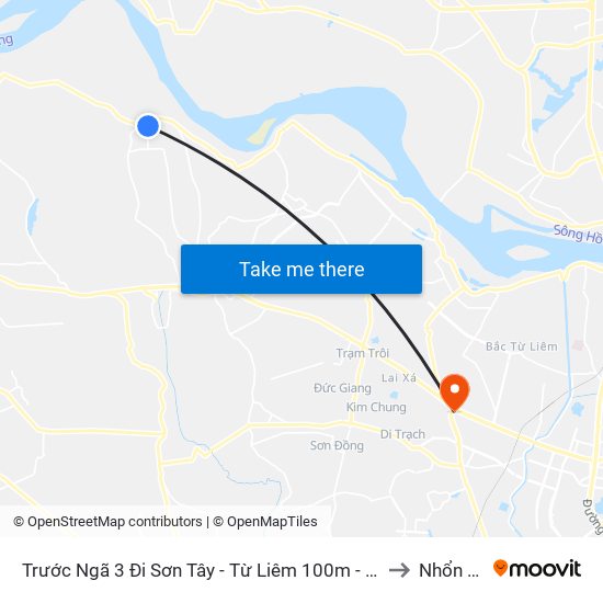 Trước Ngã 3 Đi Sơn Tây - Từ Liêm 100m - Đường 417 to Nhổn City map