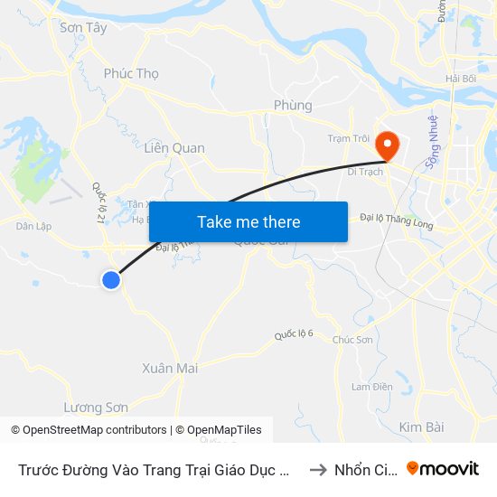 Trước Đường Vào Trang Trại Giáo Dục Mis to Nhổn City map