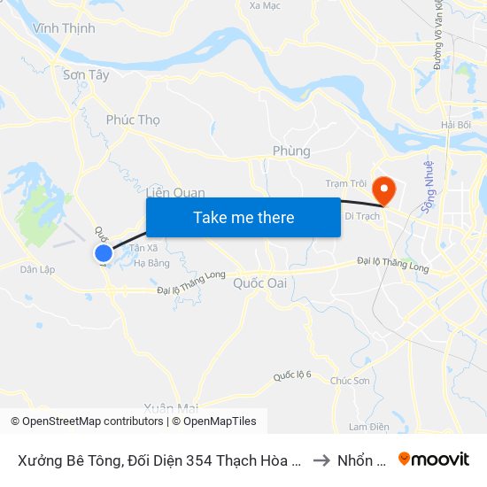 Xưởng Bê Tông, Đối Diện 354 Thạch Hòa Thạch Thất to Nhổn City map