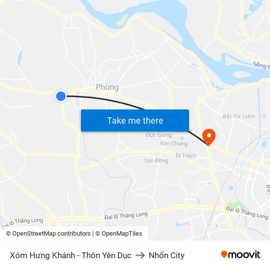 Xóm Hưng Khánh - Thôn Yên Dục to Nhổn City map