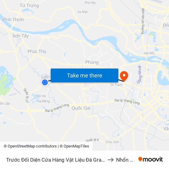 Trước Đối Diện Cửa Hàng Vật Liệu Đá Granit 20m to Nhổn City map