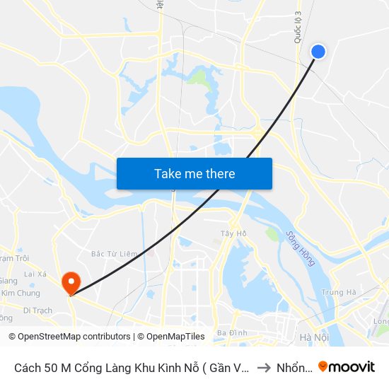 Cách 50 M Cổng Làng Khu Kình Nỗ ( Gần Viên Bắc Thăng Long ) to Nhổn City map