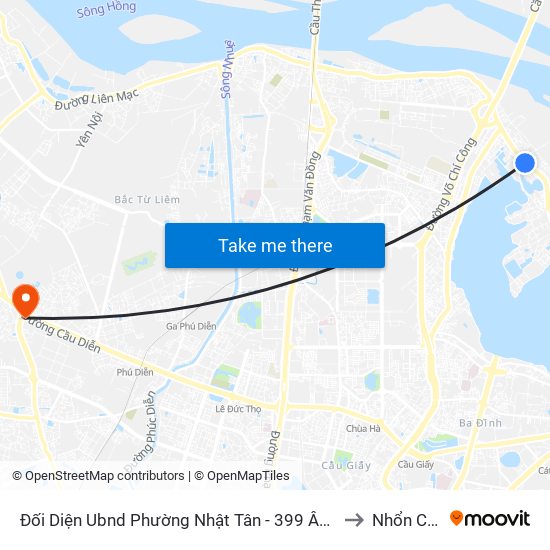 Đối Diện Ubnd Phường Nhật Tân - 399 Âu Cơ to Nhổn City map