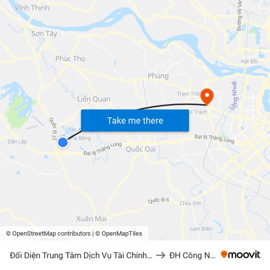 Đối Diện Trung Tâm Dịch Vụ Tài Chính Bộ Tài Chính to ĐH Công Nghiệp map