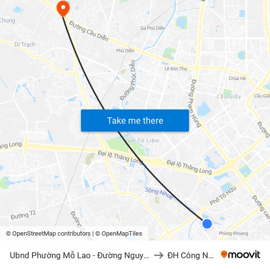 Ubnd Phường Mỗ Lao - Đường Nguyễn Văn Lộc to ĐH Công Nghiệp map