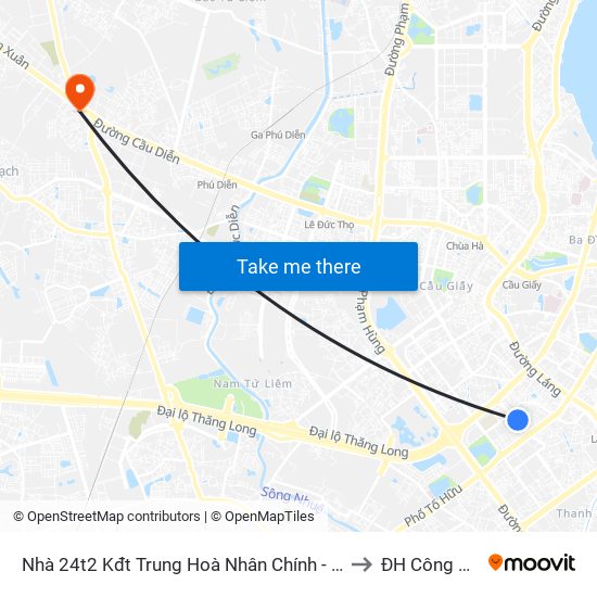 Nhà 24t2 Kđt Trung Hoà Nhân Chính - Hoàng Đạo Thúy to ĐH Công Nghiệp map