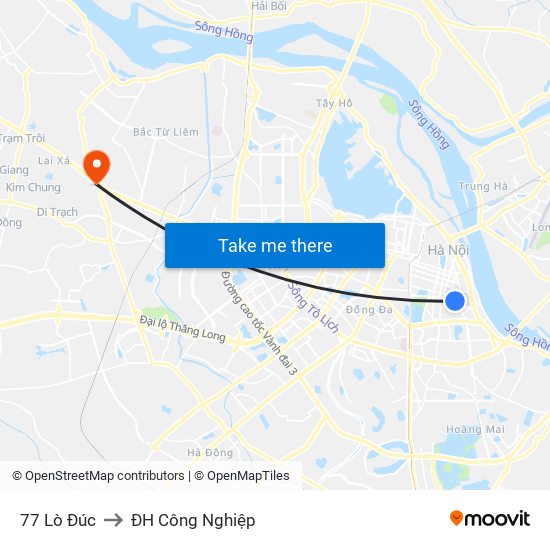 77 Lò Đúc to ĐH Công Nghiệp map