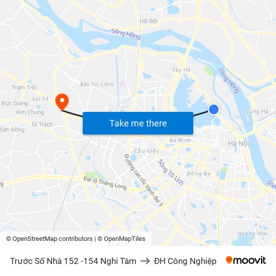 Trước Số Nhà 152 -154 Nghi Tàm to ĐH Công Nghiệp map