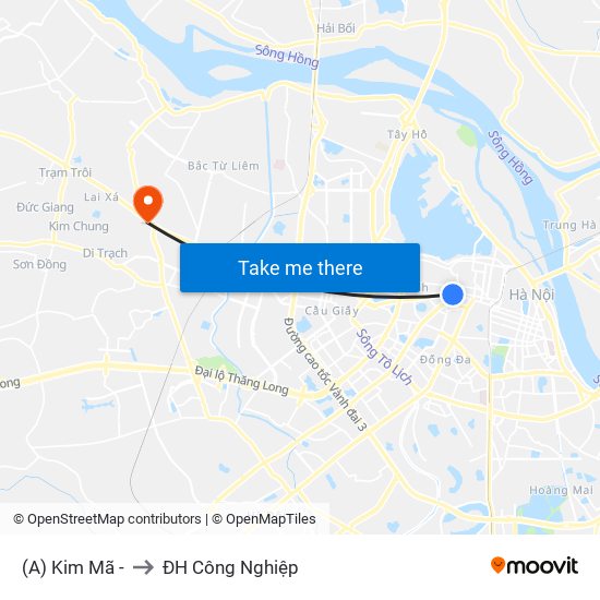 (A) Kim Mã - to ĐH Công Nghiệp map