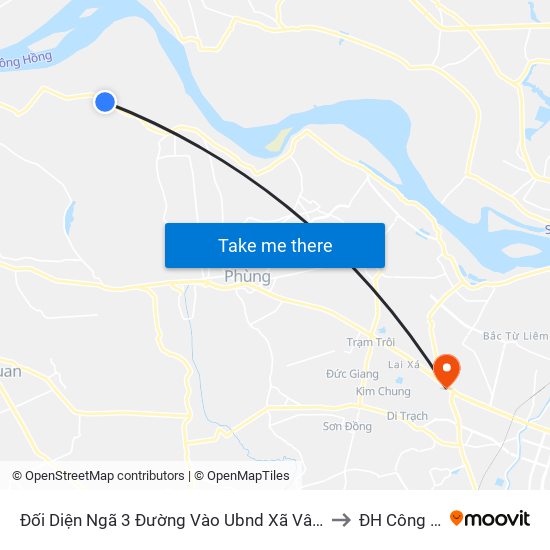 Đối Diện Ngã 3 Đường Vào Ubnd Xã Vân Hà - Huyện Phúc Thọ to ĐH Công Nghiệp map