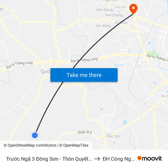 Trước Ngã 3 Đông Sơn - Thôn Quyết Thượng to ĐH Công Nghiệp map