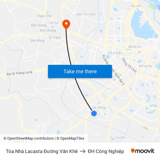 Tòa Nhà Lacasta Đường Văn Khê to ĐH Công Nghiệp map