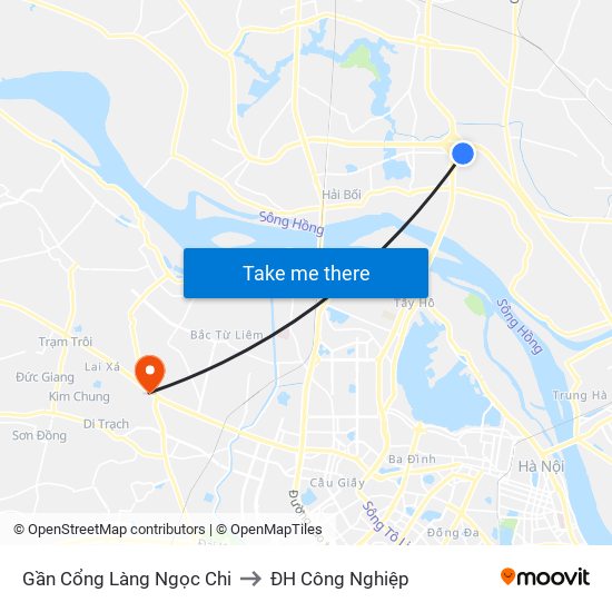 Gần Cổng Làng Ngọc Chi to ĐH Công Nghiệp map