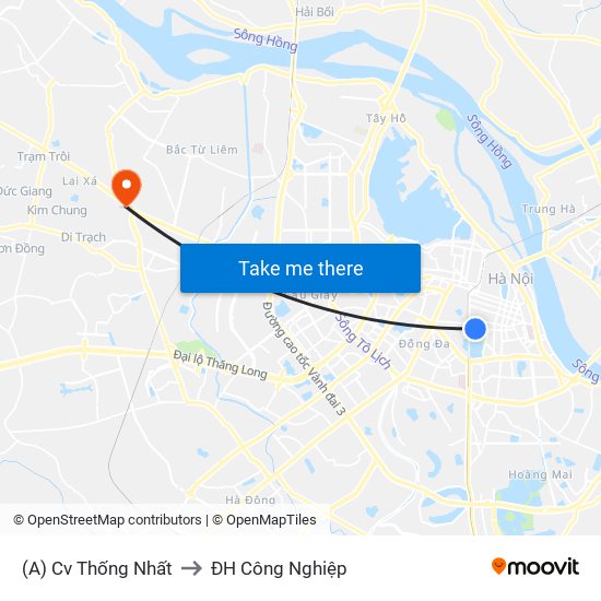 (A) Cv Thống Nhất to ĐH Công Nghiệp map