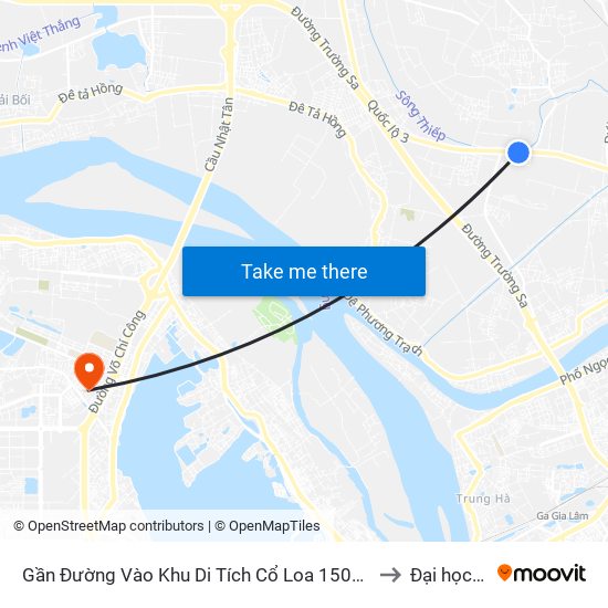 Gần Đường Vào Khu Di Tích Cổ Loa 150m - Km 5+50 Quốc Lộ 3 to Đại học Nội vụ map