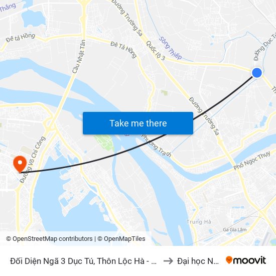 Đối Diện Ngã 3 Dục Tú, Thôn Lộc Hà - Quốc Lộ 3 to Đại học Nội vụ map