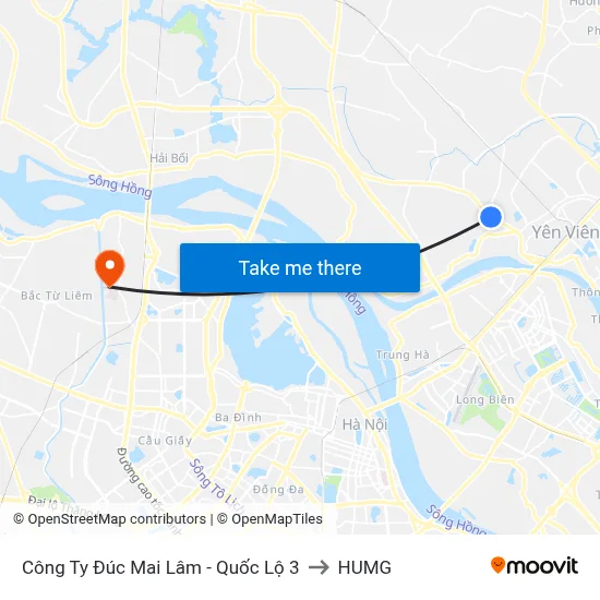 Công Ty Đúc Mai Lâm - Quốc Lộ 3 to HUMG map