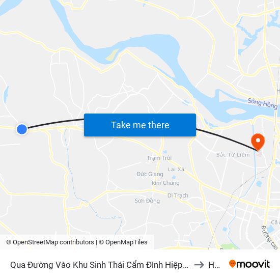 Qua Đường Vào Khu Sinh Thái Cẩm Đình Hiệp Thuận 100n - Quốc Lộ 32 to HUMG map