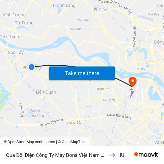 Qua Đối Diện Công Ty May Bona Việt Nam 15m to HUMG map