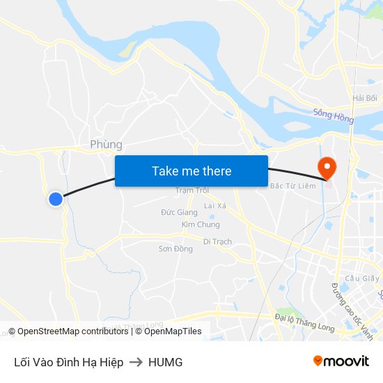 Lối Vào Đình Hạ Hiệp to HUMG map