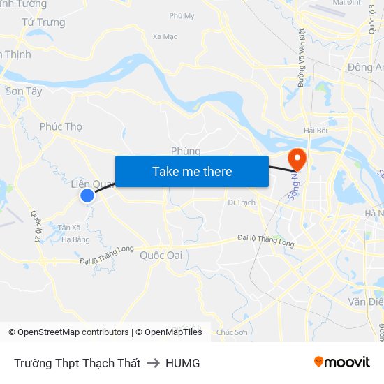 Trường Thpt Thạch Thất to HUMG map