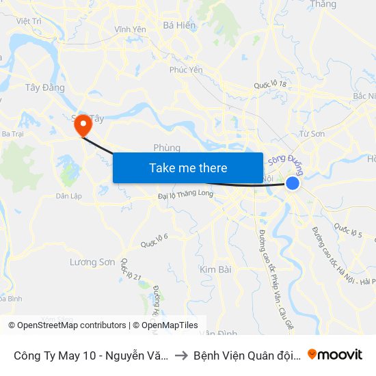 Công Ty May 10 - Nguyễn Văn Linh to Bệnh Viện Quân đội 105 map