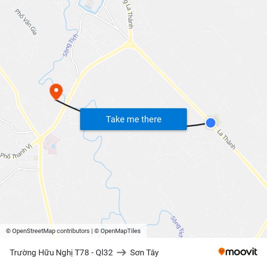 Trường Hữu Nghị T78 - Ql32 to Sơn Tây map