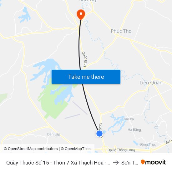 Quầy Thuốc Số 15 - Thôn 7 Xã Thạch Hòa - Ql21 to Sơn Tây map