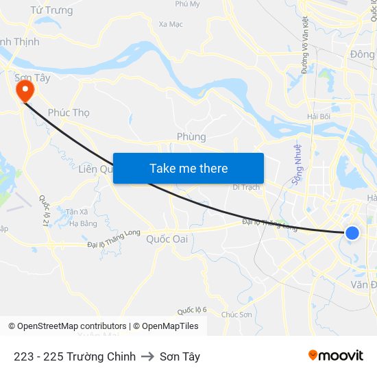 223 - 225 Trường Chinh to Sơn Tây map