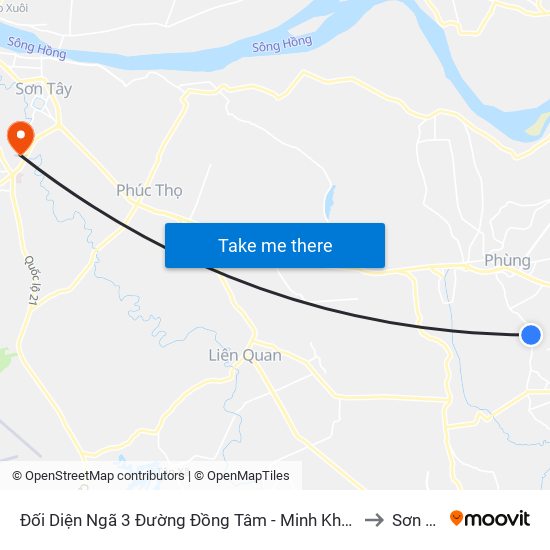 Đối Diện Ngã 3 Đường Đồng Tâm - Minh Khai, Cát Quế to Sơn Tây map