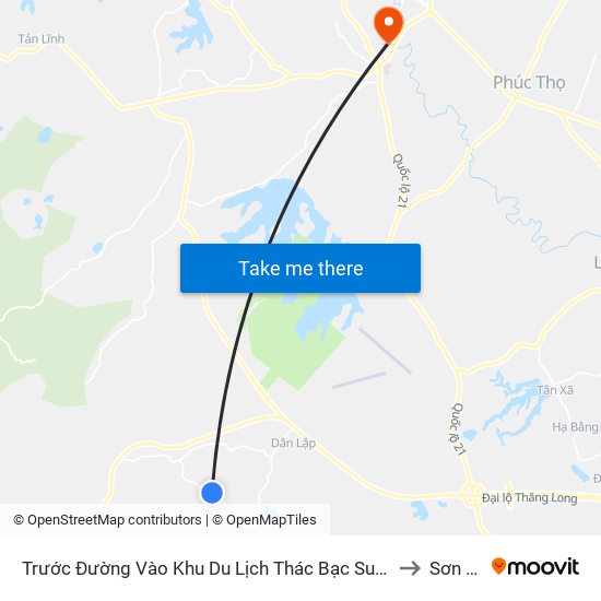 Trước Đường Vào Khu Du Lịch Thác Bạc Suối Sao 30m to Sơn Tây map