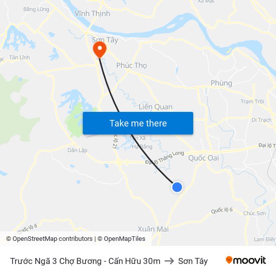 Trước Ngã 3 Chợ Bương - Cấn Hữu 30m to Sơn Tây map