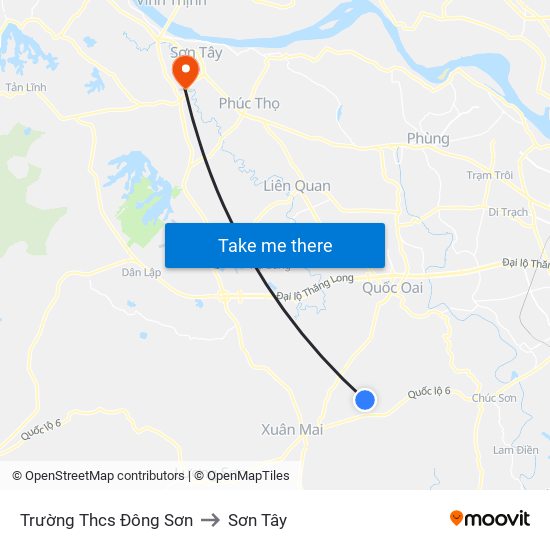 Trường Thcs Đông Sơn to Sơn Tây map