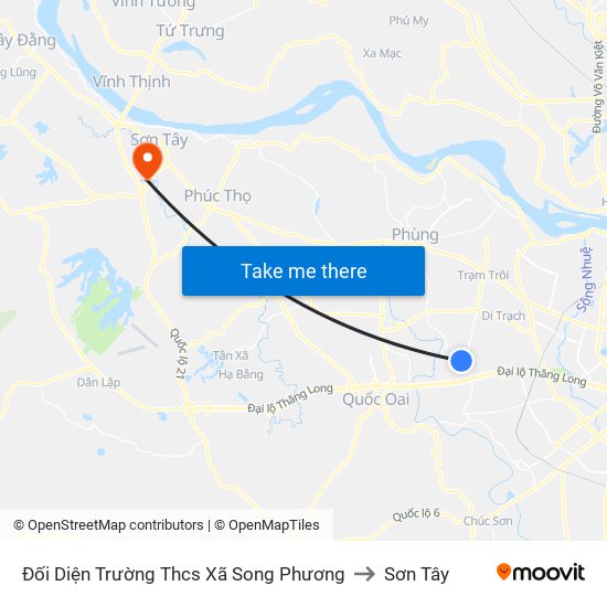 Đối Diện Trường Thcs Xã Song Phương to Sơn Tây map