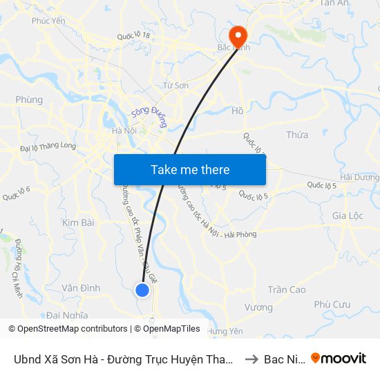 Ubnd Xã Sơn Hà - Đường Trục Huyện Thao Chính to Bac Ninh map