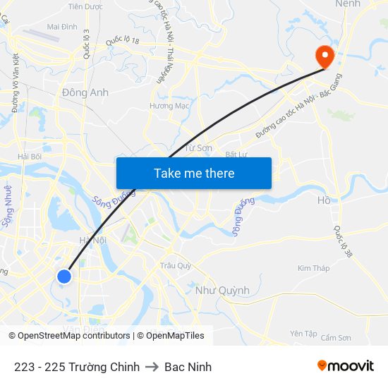 223 - 225 Trường Chinh to Bac Ninh map