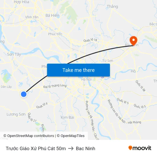 Trước Giáo Xứ Phú Cát 50m to Bac Ninh map