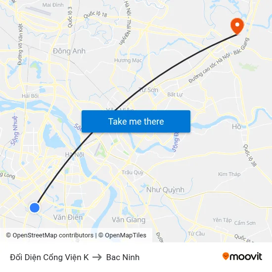 Đối Diện Cổng Viện K to Bac Ninh map