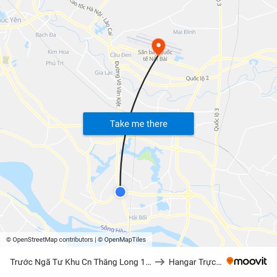 Trước Ngã Tư Khu Cn Thăng Long 100m (Chiều Nội Bài - Hà Nội) to Hangar Trực Chiến E921 map