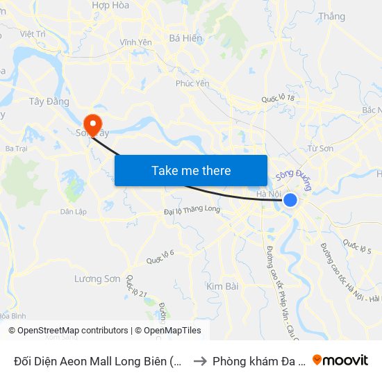 Đối Diện Aeon Mall Long Biên (Cột Điện T4a/2a-B Đường Cổ Linh) to Phòng khám Đa khoa THIÊN PHÚC. map