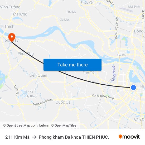 211 Kim Mã to Phòng khám Đa khoa THIÊN PHÚC. map