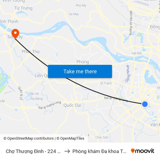 Chợ Thượng Đình - 224 Nguyễn Trãi to Phòng khám Đa khoa THIÊN PHÚC. map