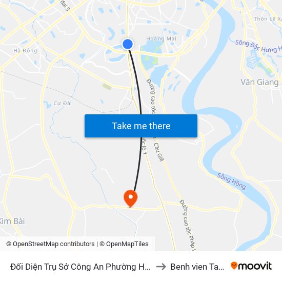 Đối Diện Trụ Sở Công An Phường Hoàng Liệt- 1277 Giải Phóng to Benh vien Tam than TW1 map