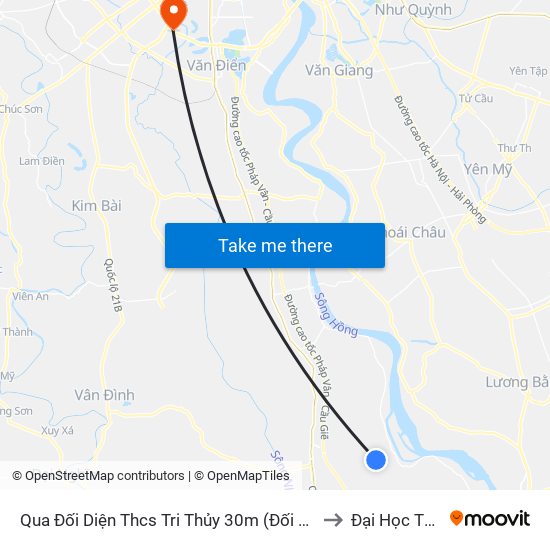 Qua Đối Diện Thcs Tri Thủy 30m (Đối Diện Photo Hảo Thu) - Dt428 to Đại Học Thăng Long map