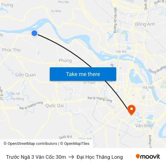 Trước Ngã 3 Vân Cốc 30m to Đại Học Thăng Long map
